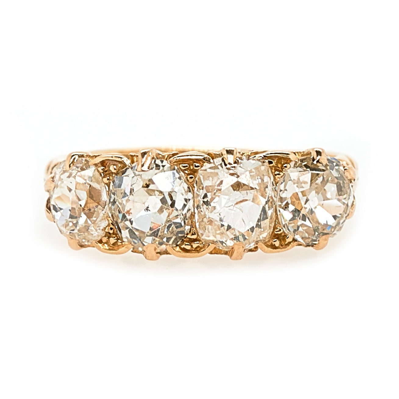 Victorian Diamond Four Stone Ring-Charlotte Sayers Antique Jewellery