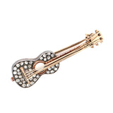 Victorian Diamond Guitar Brooch-Charlotte Sayers Antique Jewellery