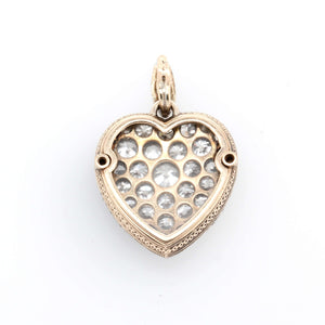 Victorian Diamond Heart Pendant-Charlotte Sayers Antique Jewellery