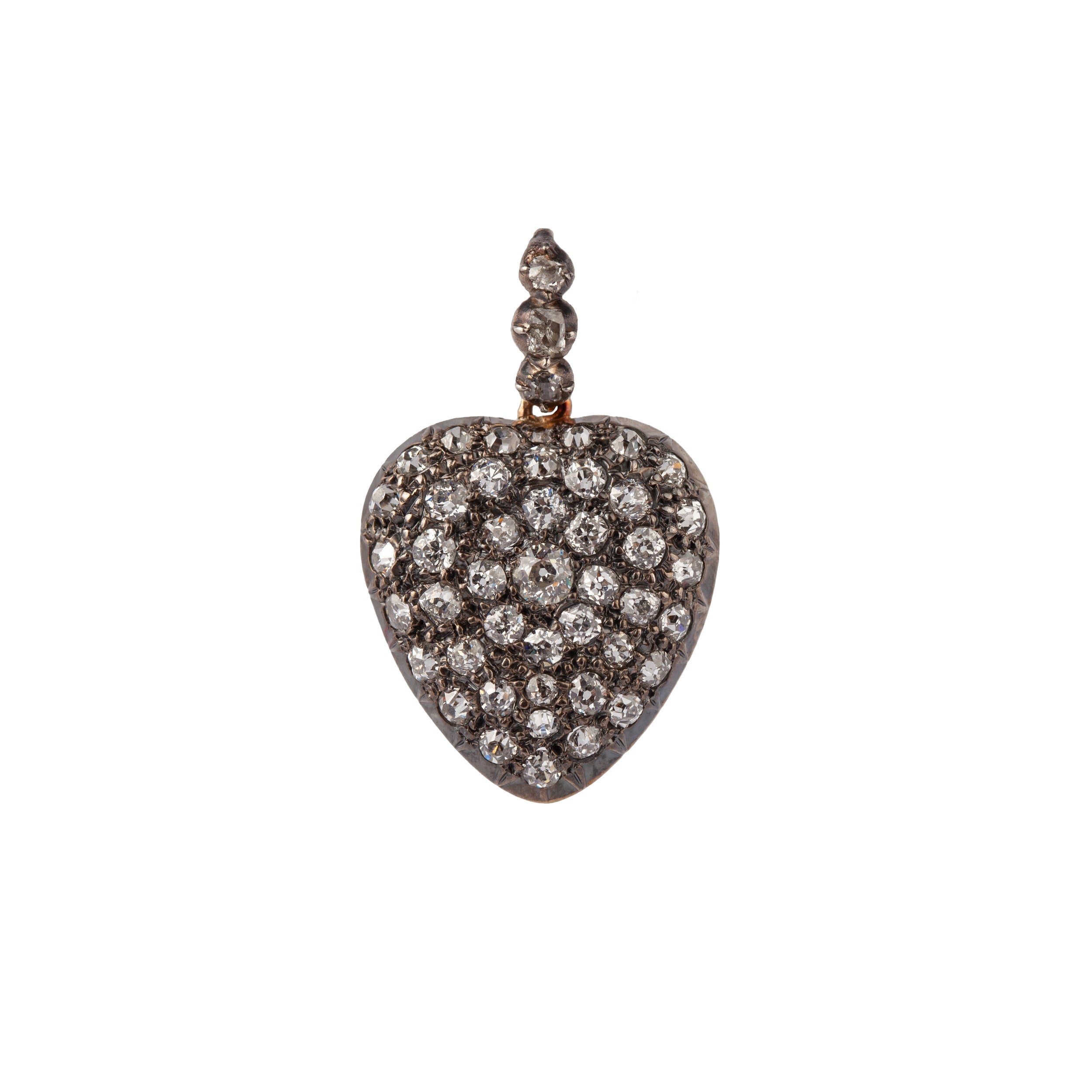 Victorian Diamond Heart Pendant-Charlotte Sayers Antique Jewellery