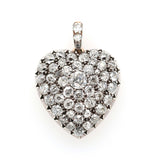 Victorian Diamond Heart Pendant-Charlotte Sayers Antique Jewellery