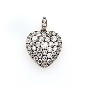 Victorian Diamond Heart Pendant-Charlotte Sayers Antique Jewellery