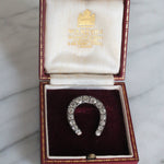 Victorian Diamond Horseshoe Brooch-Charlotte Sayers Antique Jewellery