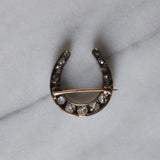 Victorian Diamond Horseshoe Brooch-Charlotte Sayers Antique Jewellery