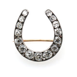 Victorian Diamond Horseshoe Brooch-Charlotte Sayers Antique Jewellery