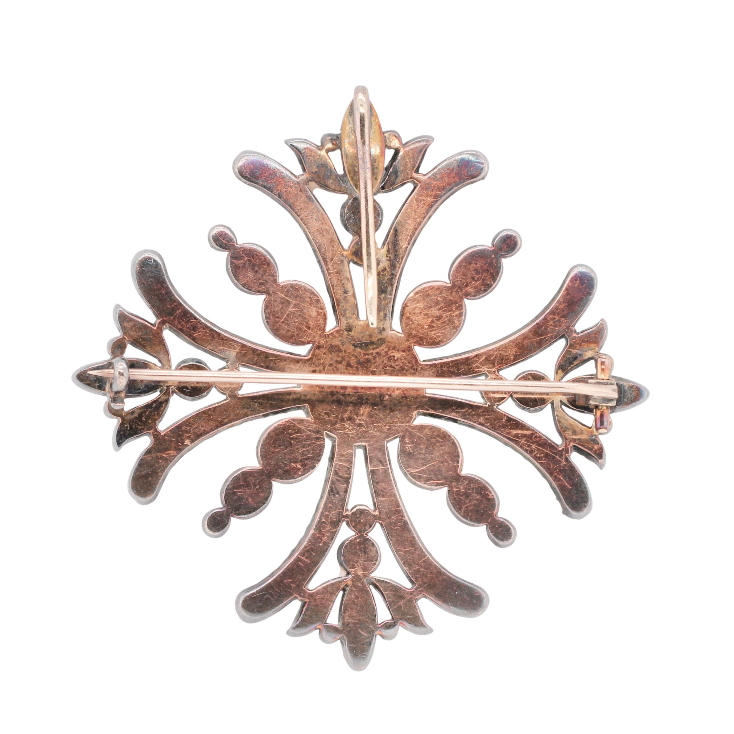 Victorian Diamond Maltese Cross Pendant / Brooch-Charlotte Sayers Antique Jewellery