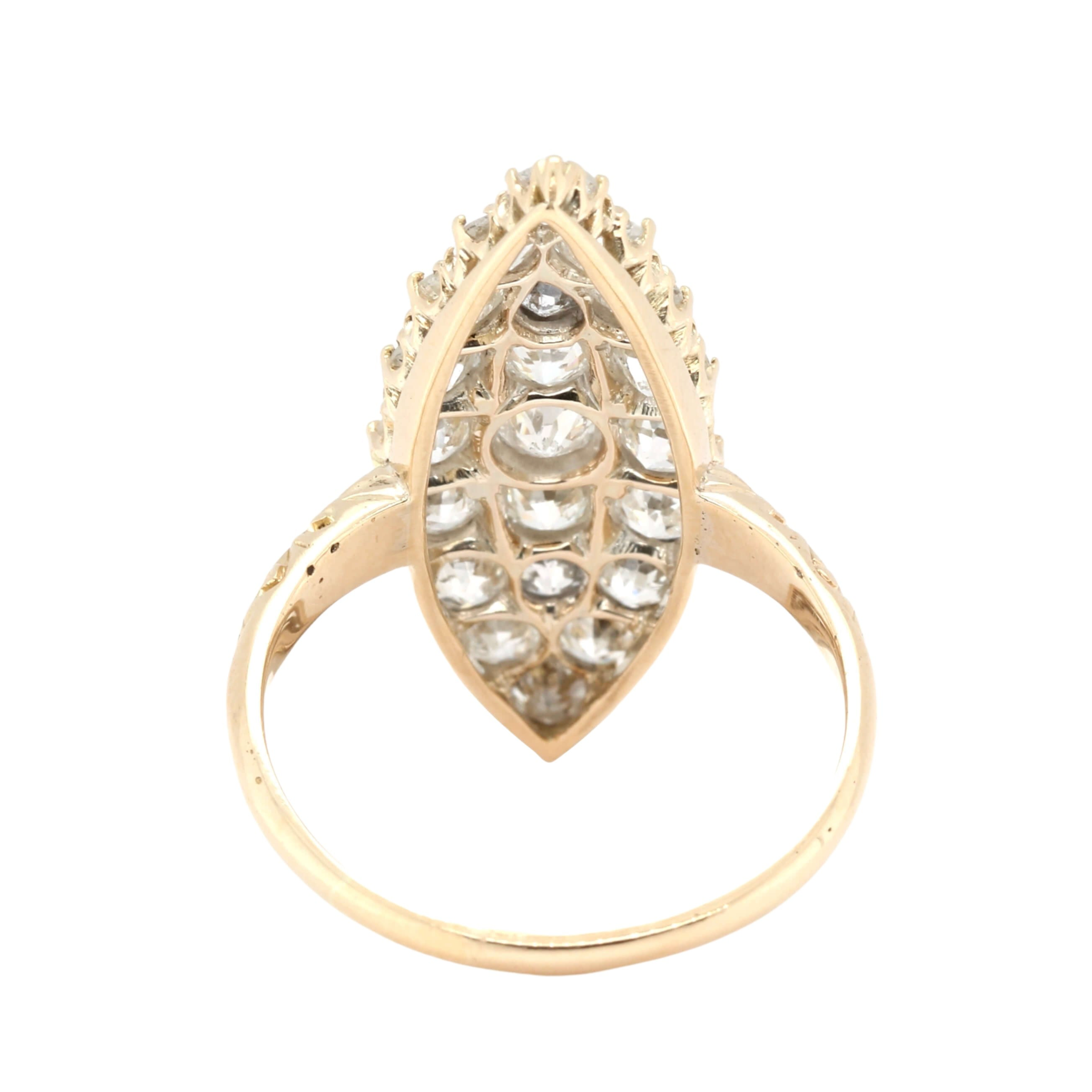 Victorian Diamond Marquise Ring-Charlotte Sayers Antique Jewellery