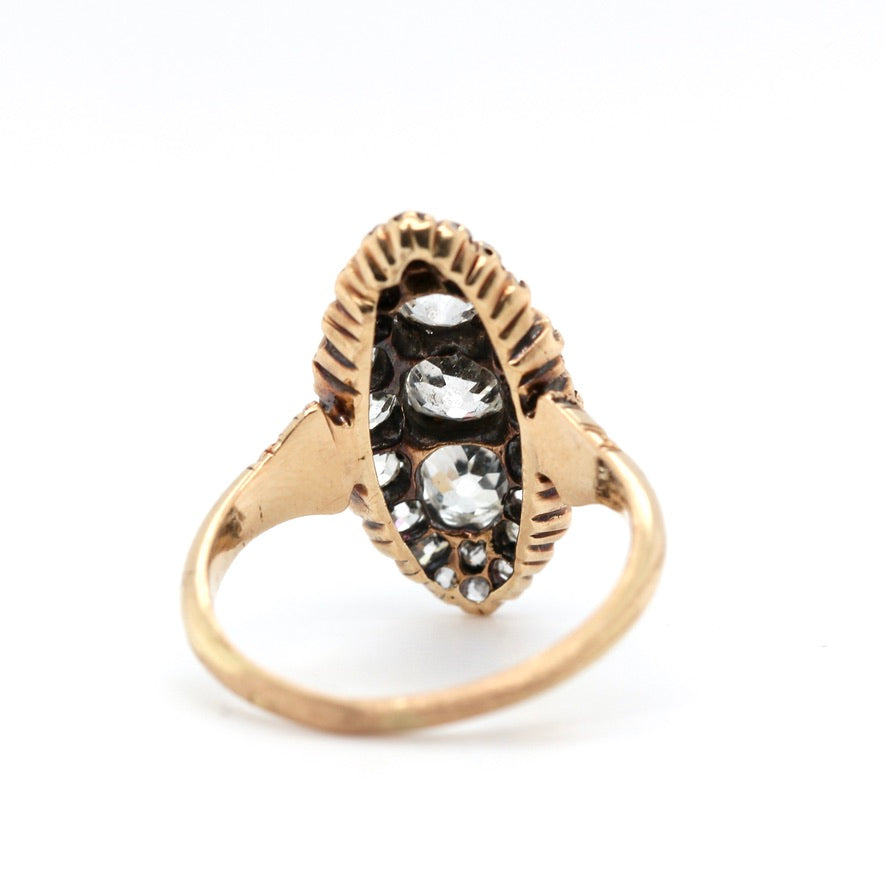 Victorian Diamond Marquise Ring-Charlotte Sayers Antique Jewellery