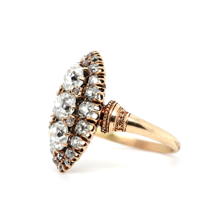 Victorian Diamond Marquise Ring-Charlotte Sayers Antique Jewellery