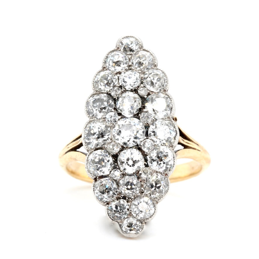 Victorian Diamond Marquise Ring-Charlotte Sayers Antique Jewellery