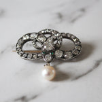 Victorian Diamond Natural Pearl Snake Brooch-Charlotte Sayers Antique Jewellery