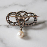 Victorian Diamond Natural Pearl Snake Brooch-Charlotte Sayers Antique Jewellery