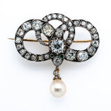 Victorian Diamond Natural Pearl Snake Brooch-Charlotte Sayers Antique Jewellery