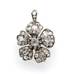 Victorian Diamond Pansy Brooch / Pendant-Charlotte Sayers Antique Jewellery