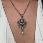Victorian Diamond & Pearl Shell Pendant-Charlotte Sayers Antique Jewellery