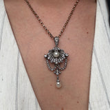 Victorian Diamond & Pearl Shell Pendant-Charlotte Sayers Antique Jewellery