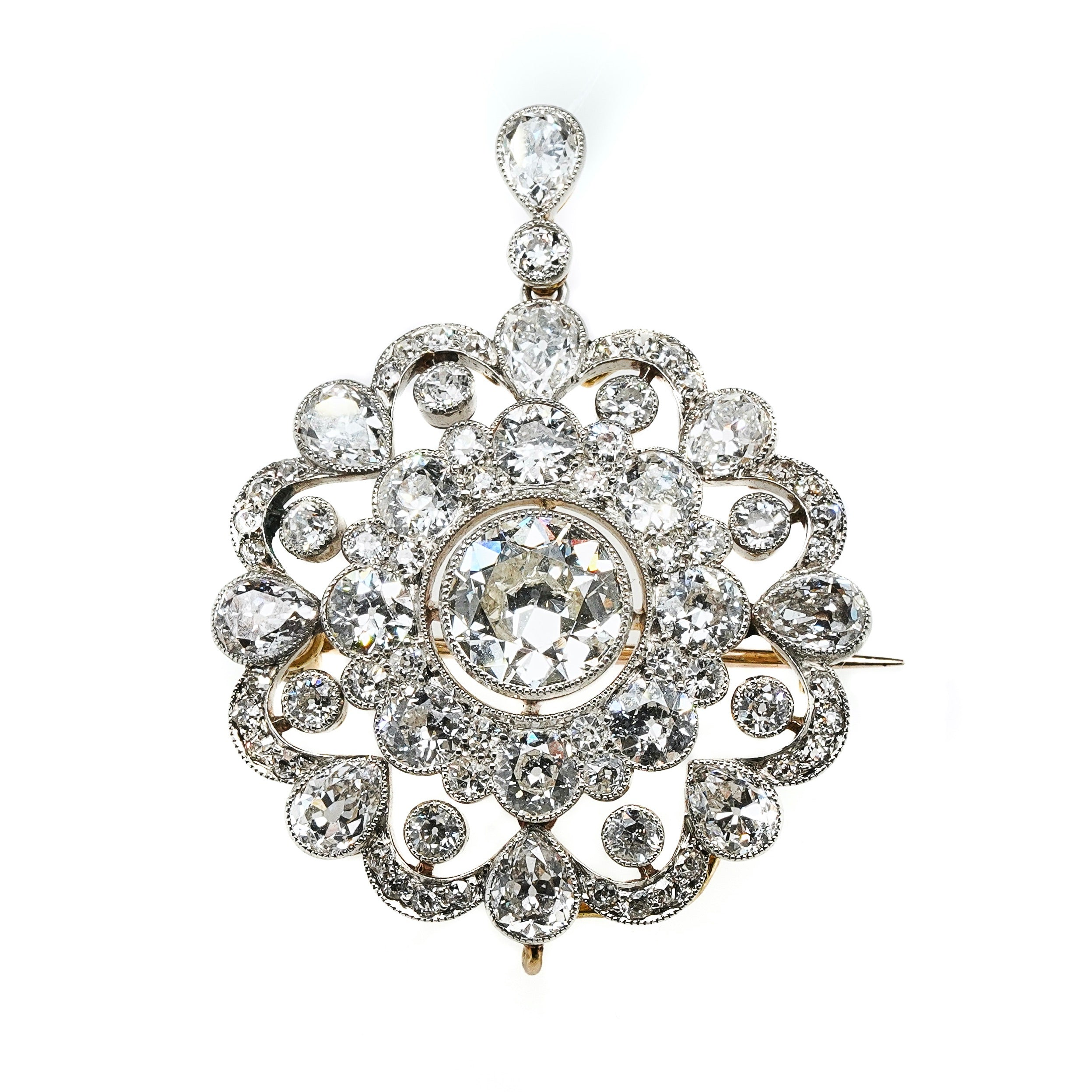 Victorian Diamond Pendant / Brooch-Charlotte Sayers Antique Jewellery