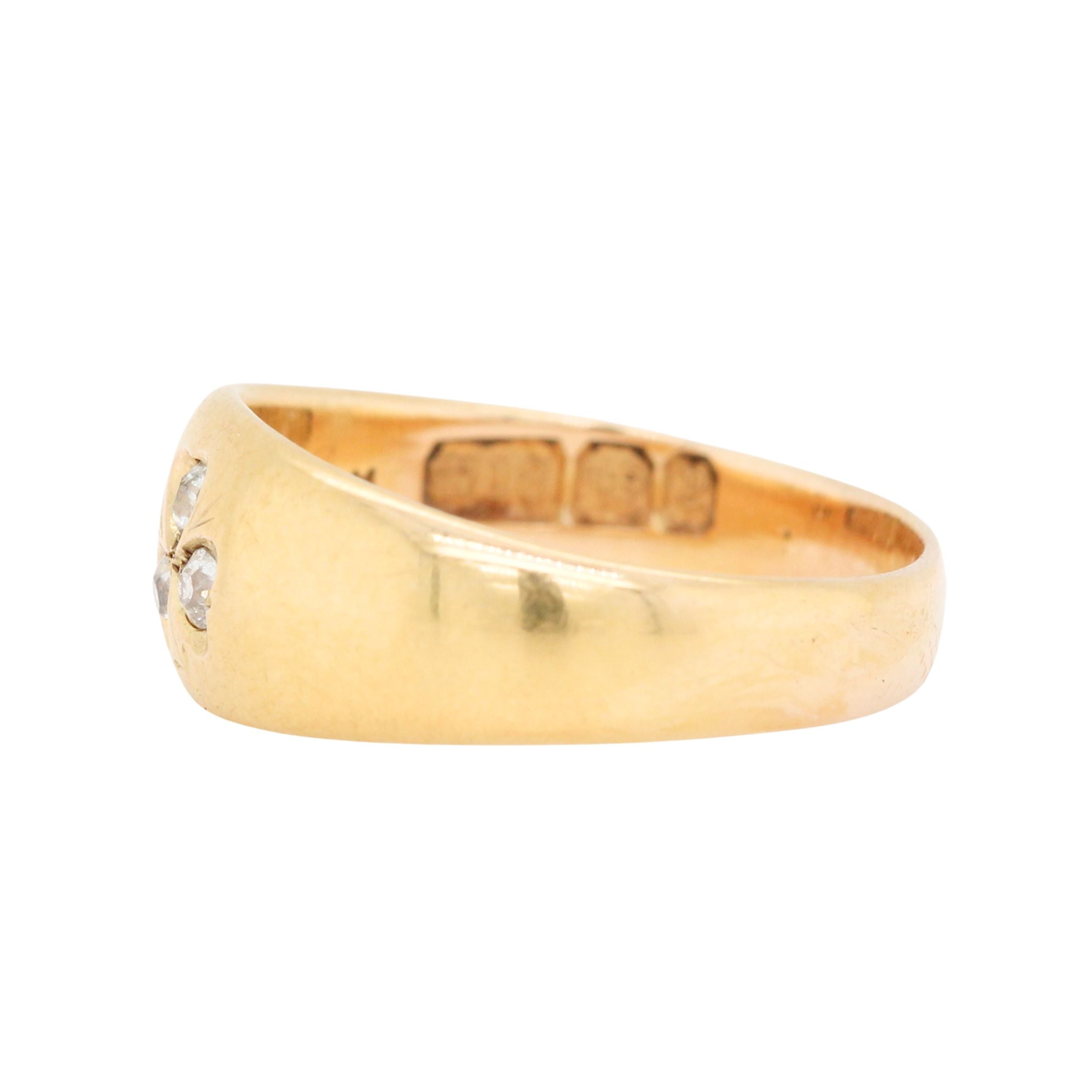 Victorian Diamond Shamrock / Clover Gypsy Ring-Charlotte Sayers Antique Jewellery