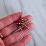 Victorian Diamond Snowflake Brooch/ Pendant-Charlotte Sayers Antique Jewellery