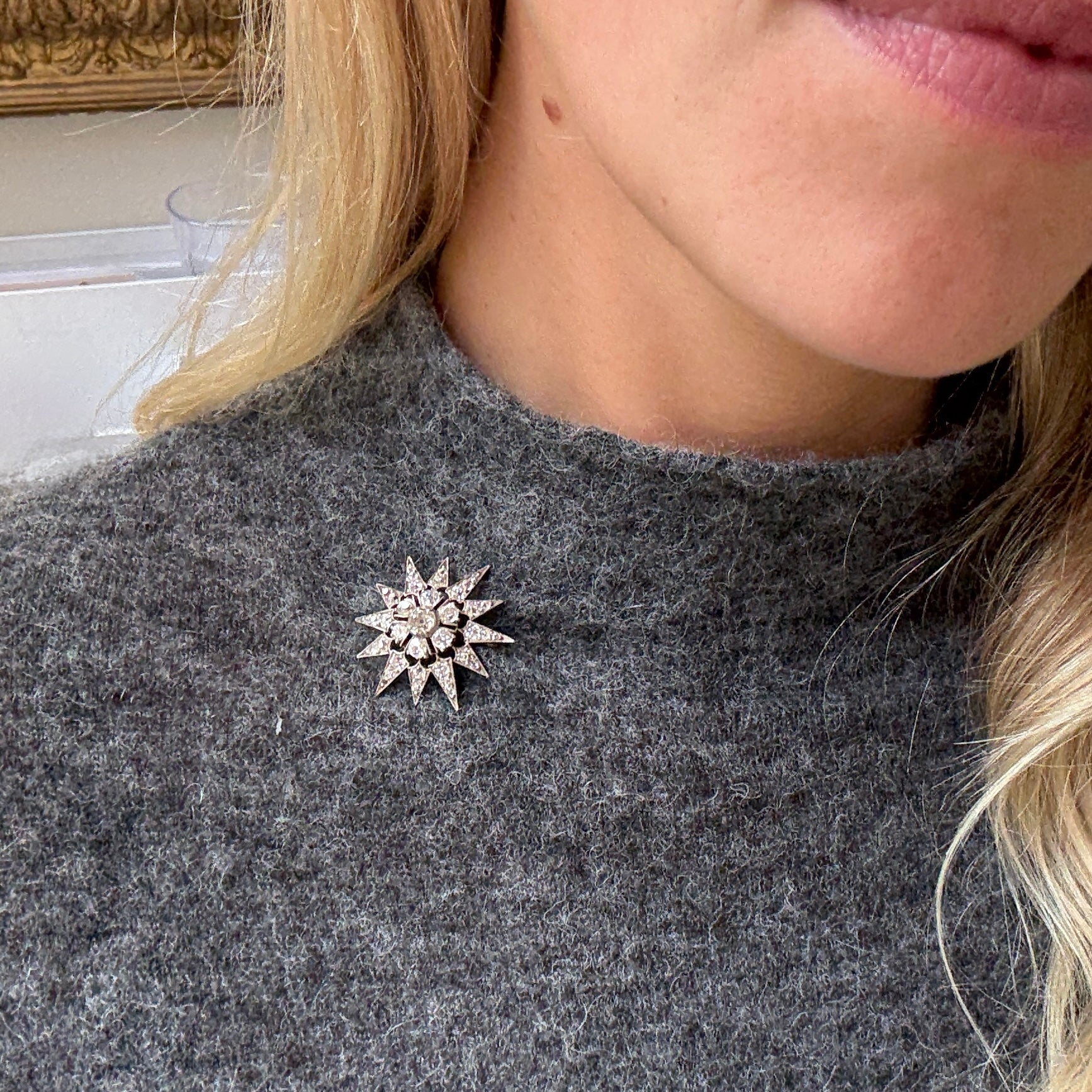 Victorian Diamond Star Brooch-Charlotte Sayers Antique Jewellery