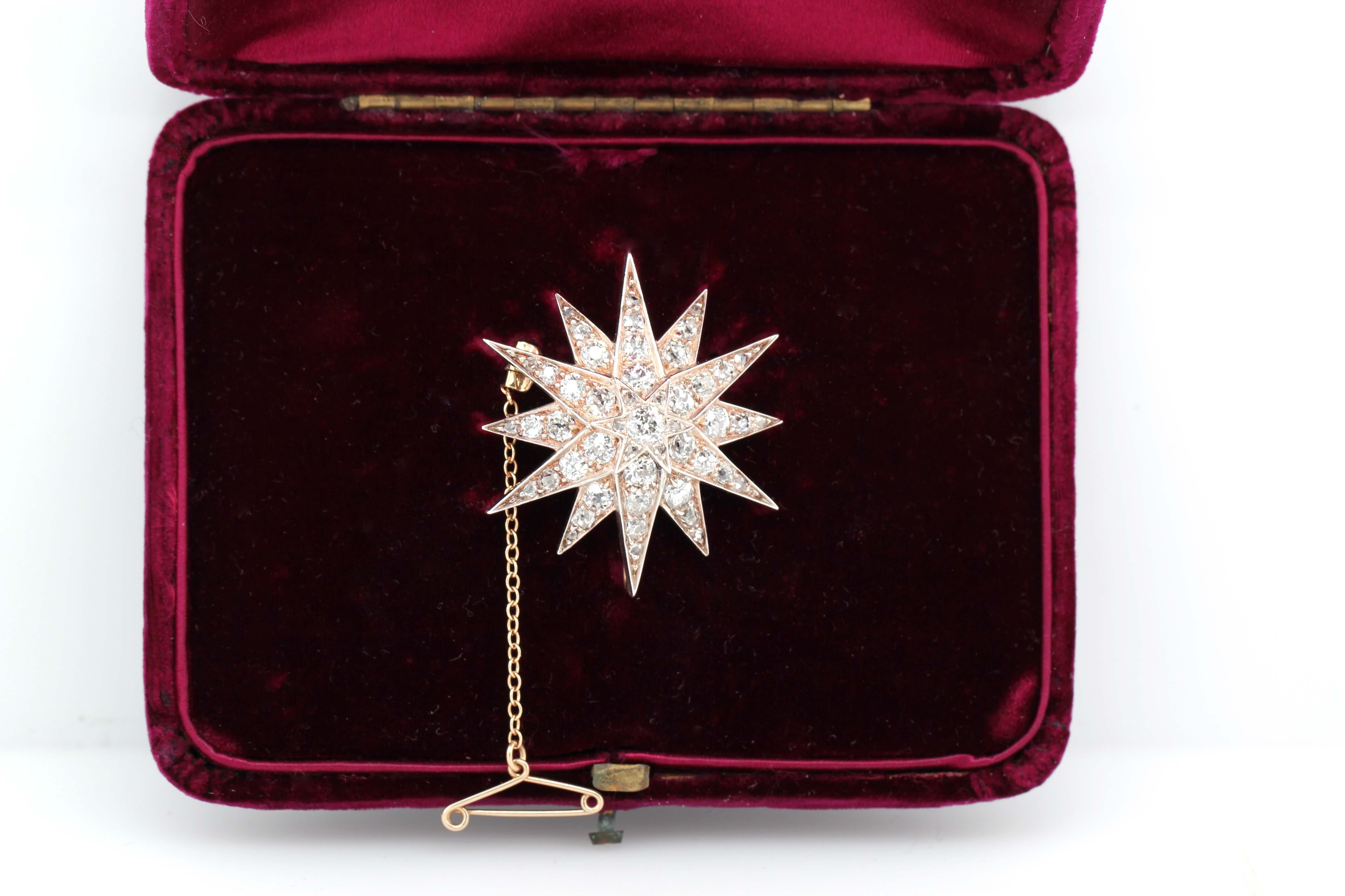 Victorian Diamond Star Brooch / Pendant / Hairpiece-Charlotte Sayers Antique Jewellery