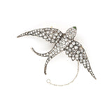 Victorian Diamond Swallow Bird Brooch-Charlotte Sayers Antique Jewellery