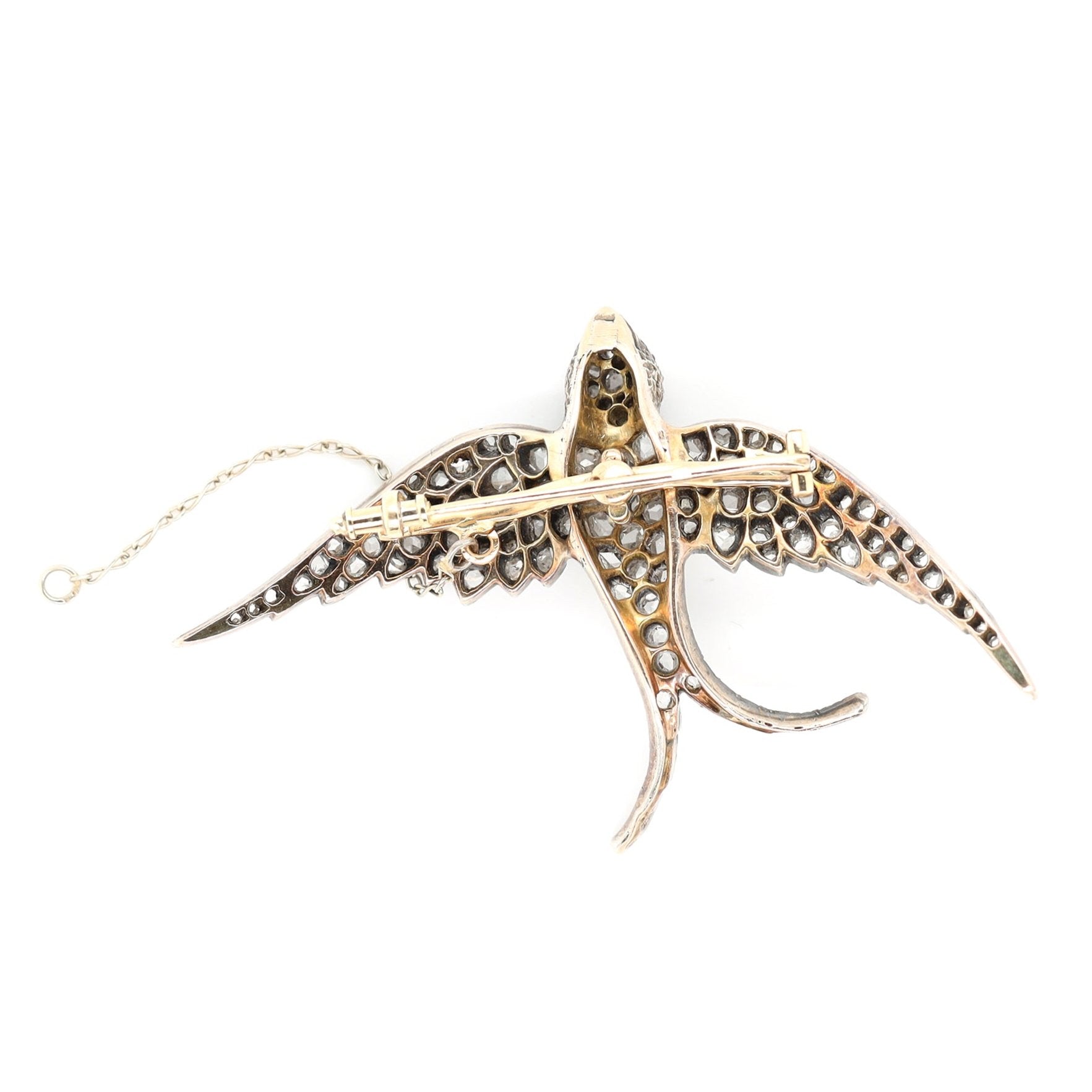 Victorian Diamond Swallow Brooch-Charlotte Sayers Antique Jewellery