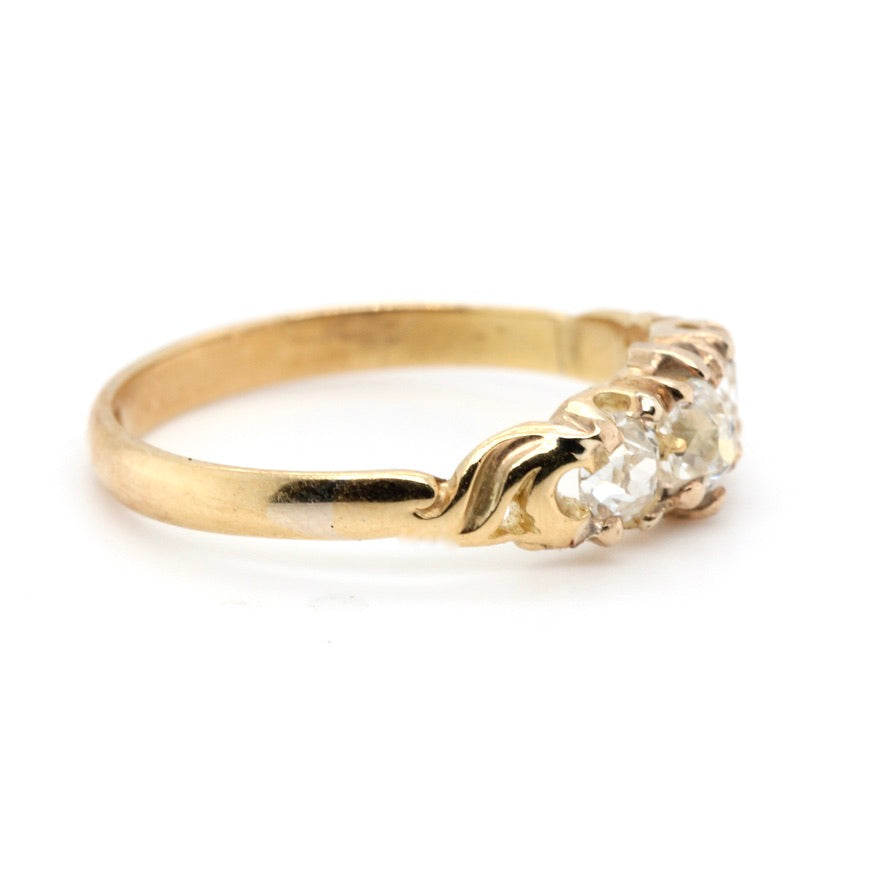 Victorian Diamond Three Stone Ring-Charlotte Sayers Antique Jewellery
