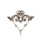 Victorian Diamond and Pearl Brooch / Pendant-Charlotte Sayers Antique Jewellery