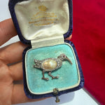 Victorian Diamond and Pearl Curlew Brooch.-Charlotte Sayers Antique Jewellery