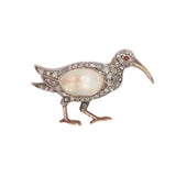 Victorian Diamond and Pearl Curlew Brooch.-Charlotte Sayers Antique Jewellery