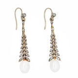 Victorian Diamond and Pearl Earrings-Charlotte Sayers Antique Jewellery