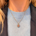 Victorian Diamond and Ruby Heart Locket Pendant-Charlotte Sayers Antique Jewellery