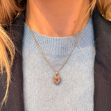 Victorian Diamond and Ruby Heart Locket Pendant-Charlotte Sayers Antique Jewellery
