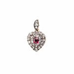 Victorian Diamond and Ruby Heart Locket Pendant-Charlotte Sayers Antique Jewellery