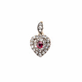 Victorian Diamond and Ruby Heart Locket Pendant-Charlotte Sayers Antique Jewellery