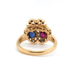 Victorian Double Heart Ring-Charlotte Sayers Antique Jewellery