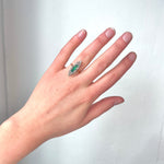 Victorian Emerald & Diamond Marquise Ring-Charlotte Sayers Antique Jewellery