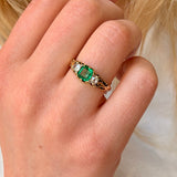 Victorian Emerald Diamond Ring-Charlotte Sayers Antique Jewellery