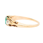 Victorian Emerald Diamond Ring-Charlotte Sayers Antique Jewellery