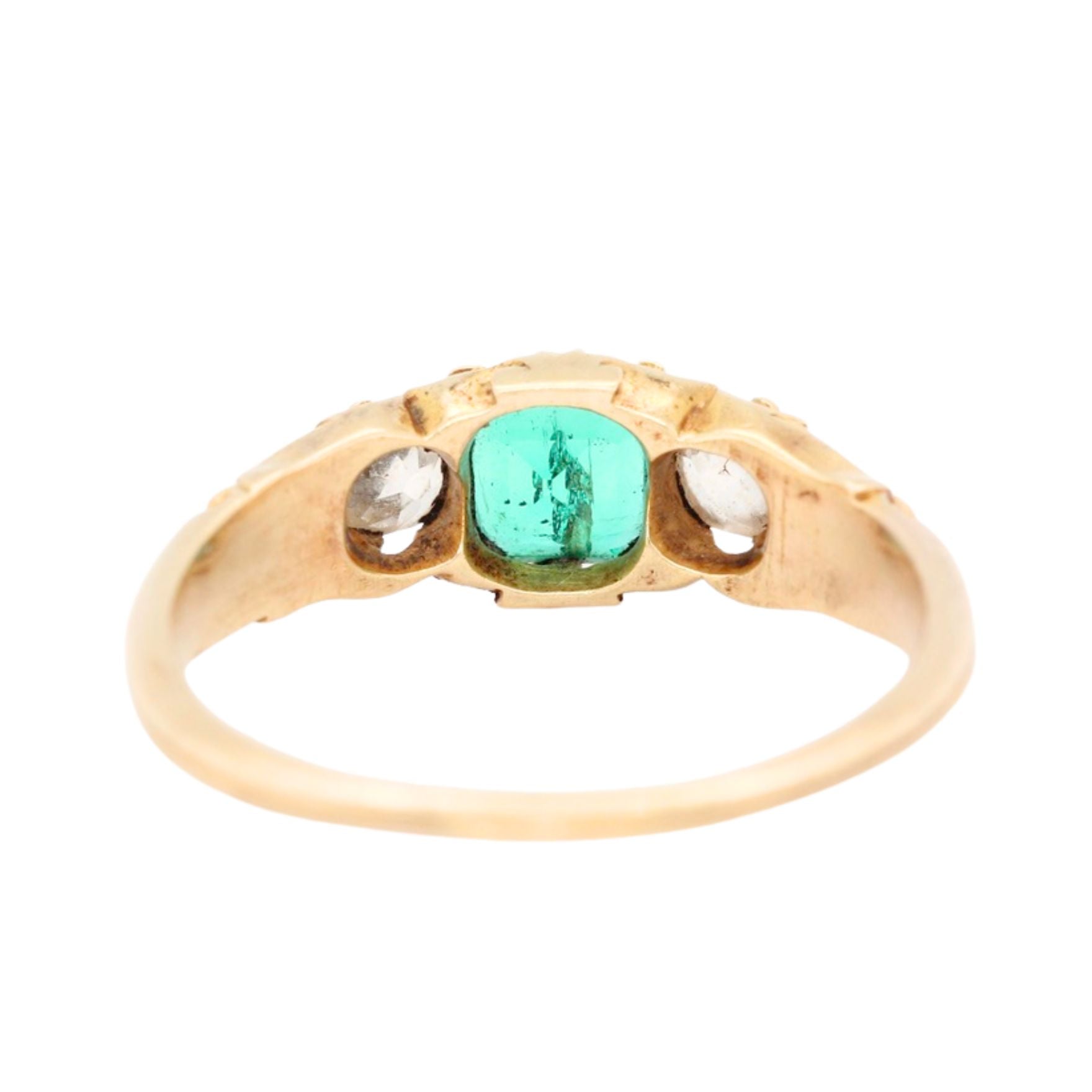 Victorian Emerald Diamond Ring-Charlotte Sayers Antique Jewellery