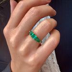 Victorian Emerald Five Stone Ring-Charlotte Sayers Antique Jewellery