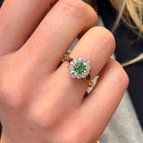 Victorian Emerald and Diamond Cluster Ring-Charlotte Sayers Antique Jewellery