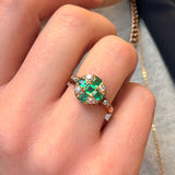 Victorian Emerald and Diamond Cluster Ring-Charlotte Sayers Antique Jewellery