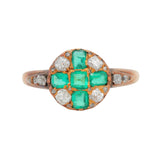 Victorian Emerald and Diamond Cluster Ring-Charlotte Sayers Antique Jewellery
