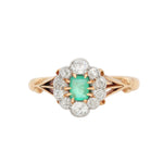 Victorian Emerald and Diamond Cluster Ring-Charlotte Sayers Antique Jewellery