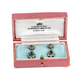 Victorian Emerald and Diamond Drop Earrings-Charlotte Sayers Antique Jewellery
