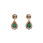 Victorian Emerald and Diamond Drop Earrings-Charlotte Sayers Antique Jewellery