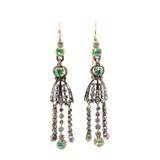 Victorian Emerald and Diamond Earrings-Charlotte Sayers Antique Jewellery