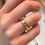 Victorian Emerald and Diamond Gypsy RIng-Charlotte Sayers Antique Jewellery